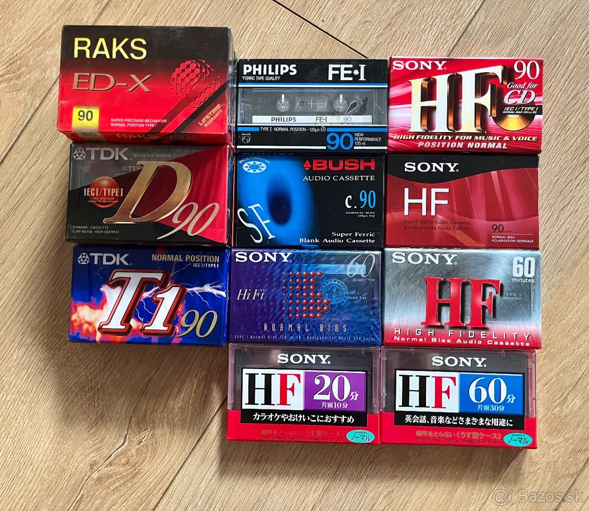 Audiokazety RAKS, SONY, TDK, Philips, Bush