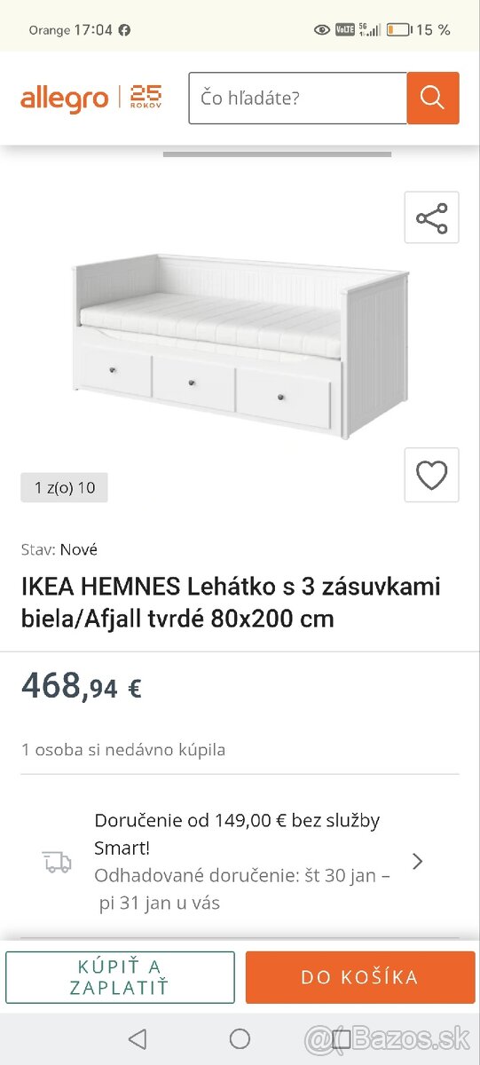 Predam roztahovaciu postel IKEA HEMNES