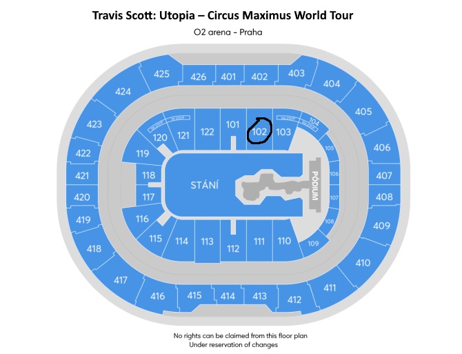 TRAVIS SCOTT - 18.7.2024 Praha (4x sekt. 102)