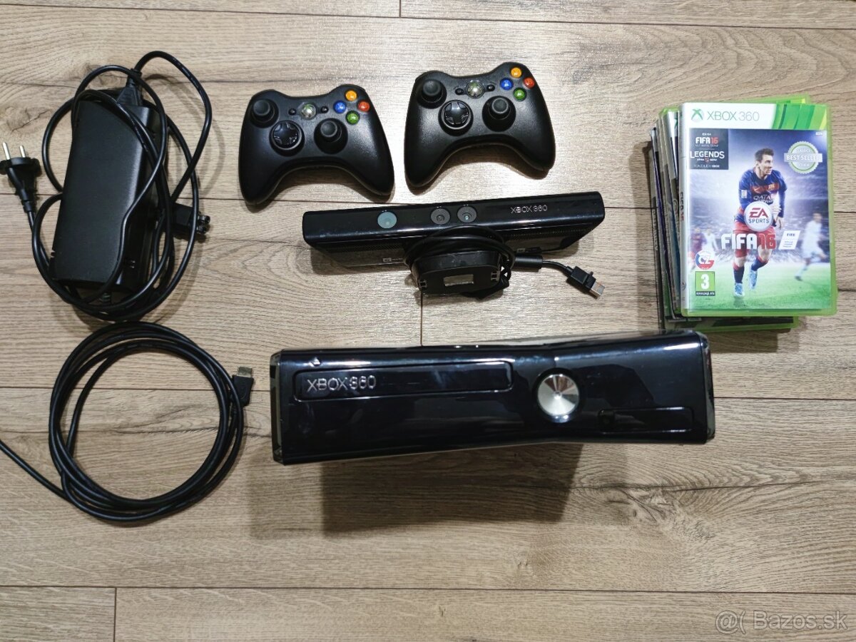 Xbox 360 Slim 250 GB + KINECT + HRY