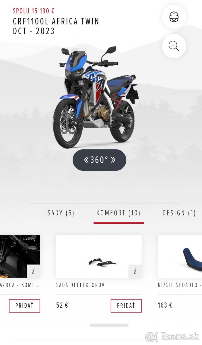 Deflektory na nádrž Honda Africa Twin 1100