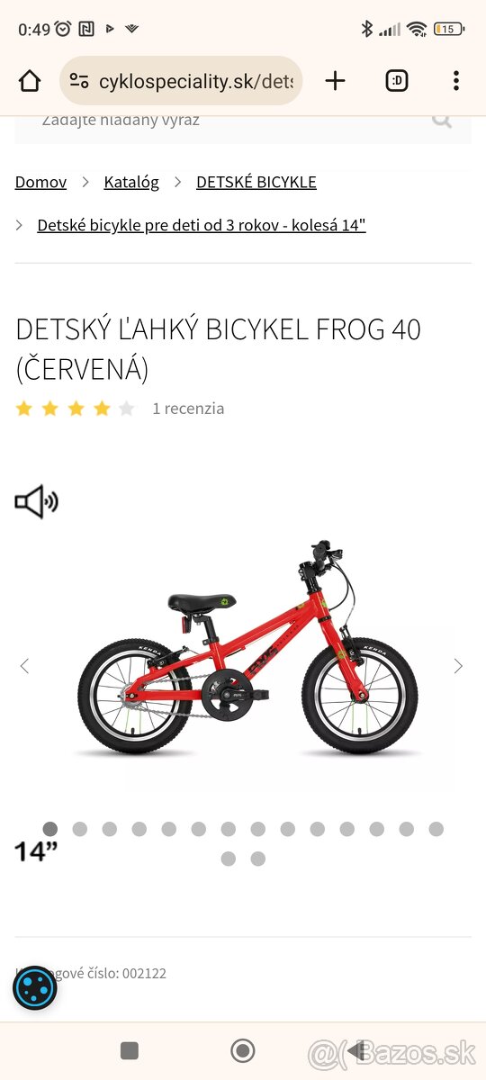 Frog 48 ultralahky bicykel 16 palcov