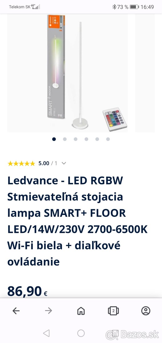 Ledvance - LED RGBW Stmievateľná rytmická lampa SMART+ FLOOR