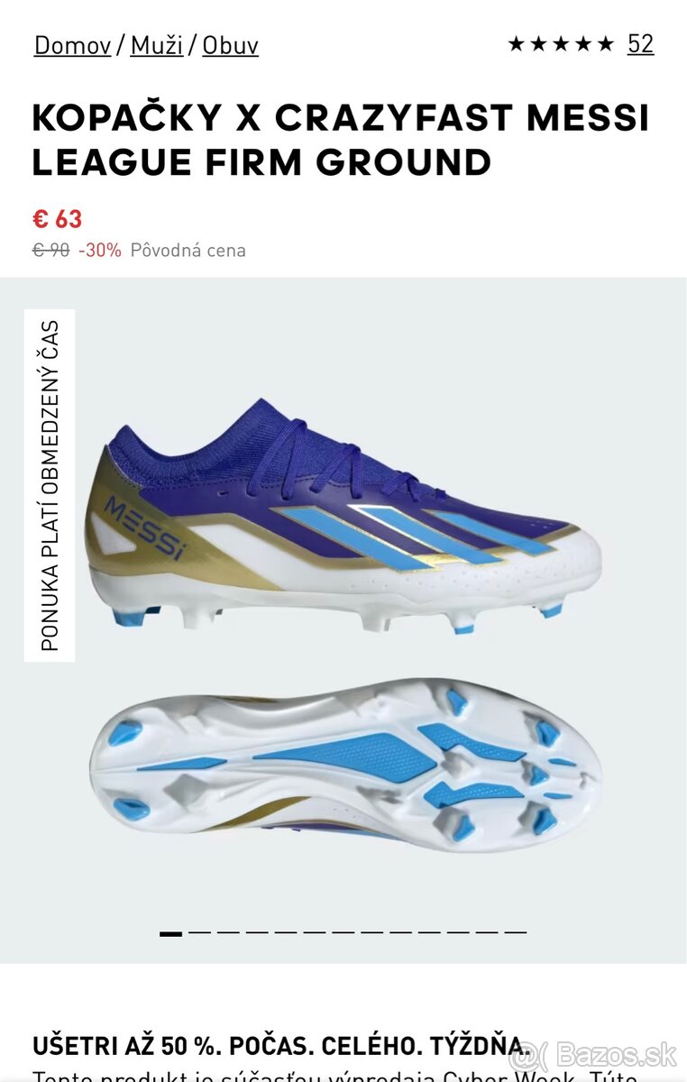 Predám nové futbalové kopačky Adidas Messi