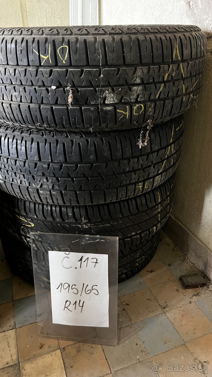 117. Uniroyal Rallye 340/65 195/65 R14 Letná 2003 5mm 4ks 7,