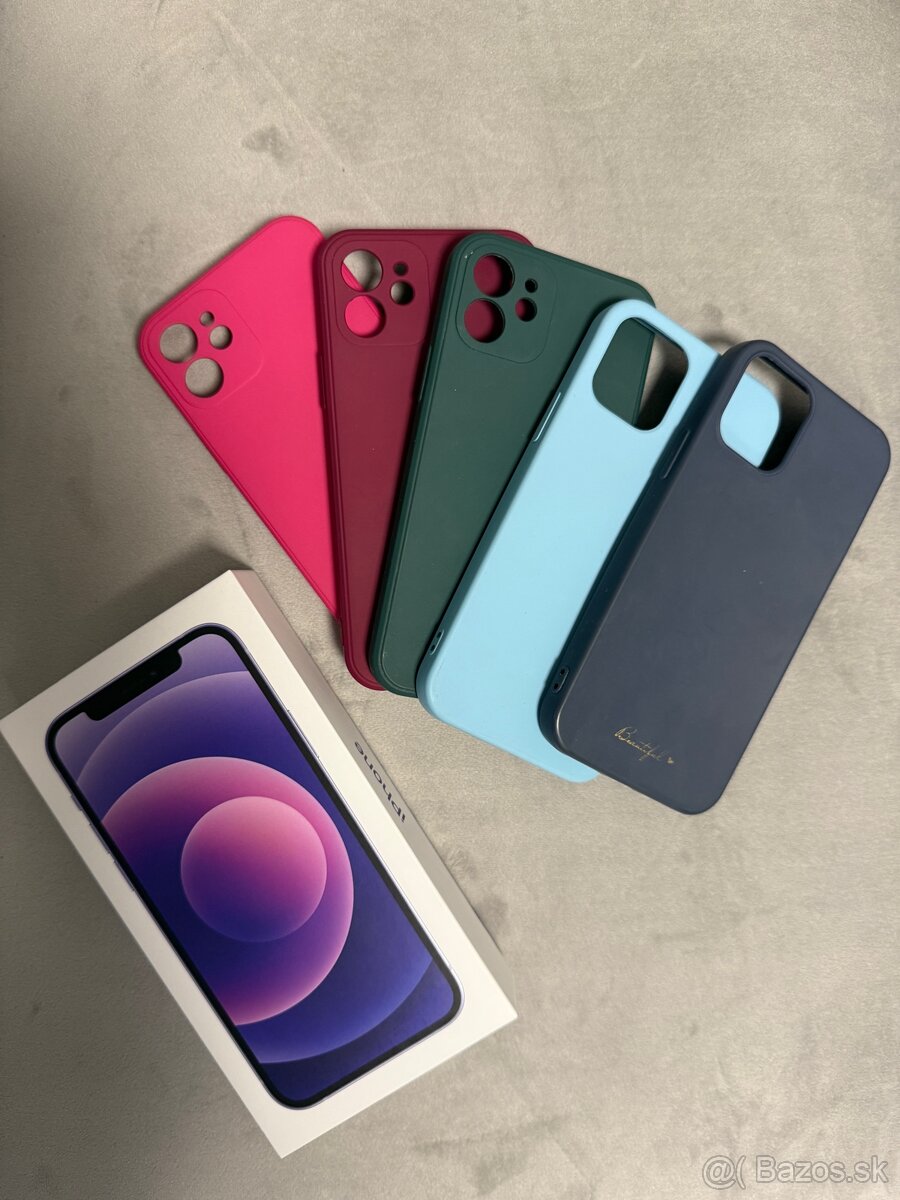 iPhone 12 64GB Purple + silikónové kryty