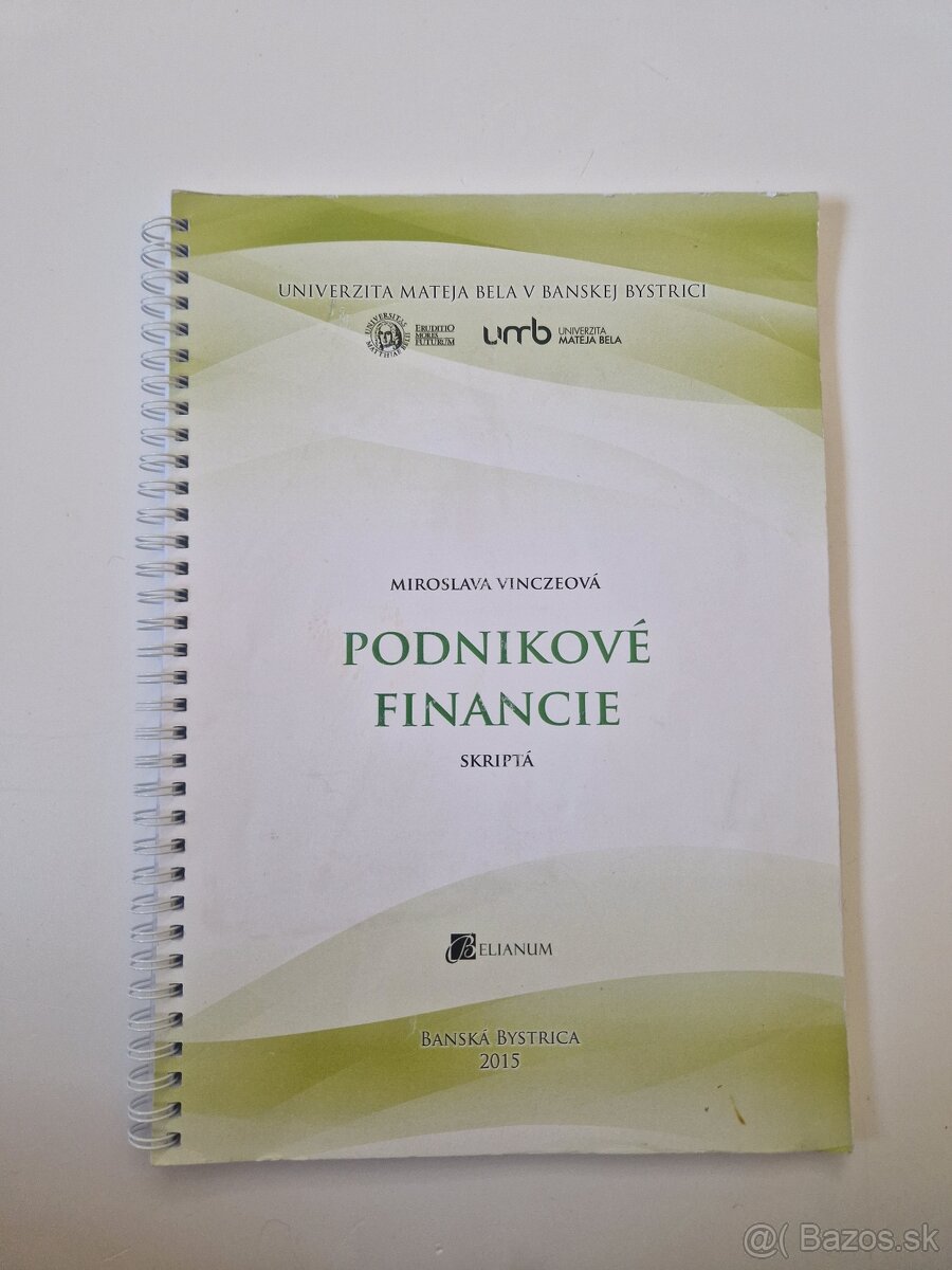 Podnikové financie - Vinczeová - UMB