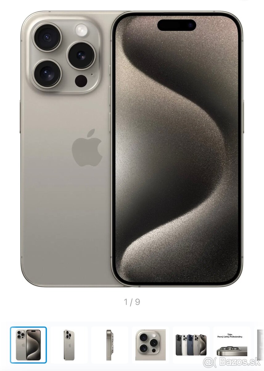 Iphone 15 Pro Natural titan 128GB nový nerozbalený