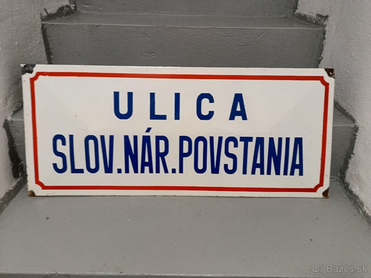 smaltovaná tabuľa Ulica Slov. Nár. Povstania SNP