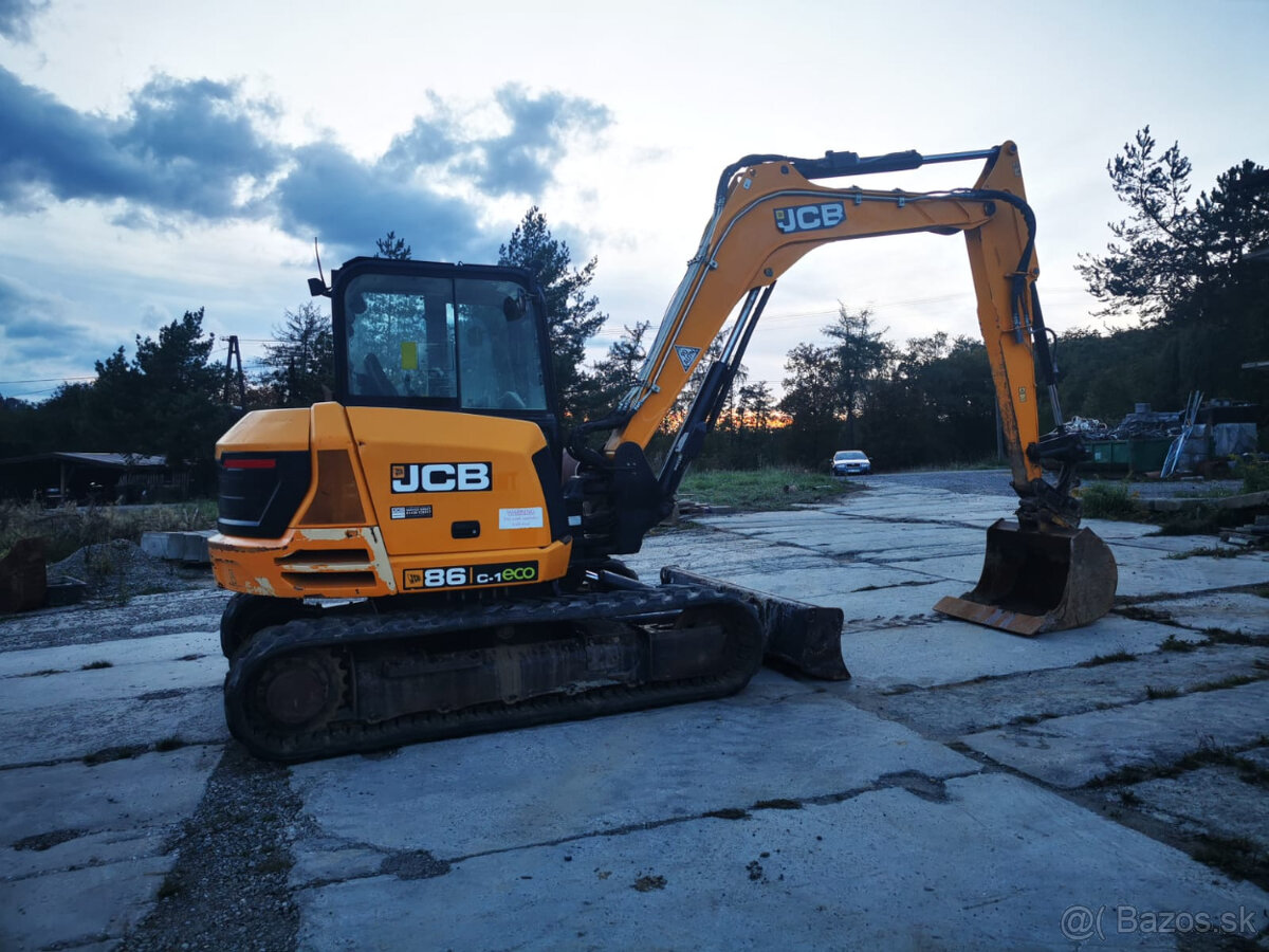 JCB 86 C1 Pásový bagr Nové pásy klimatizace 3 lžíce