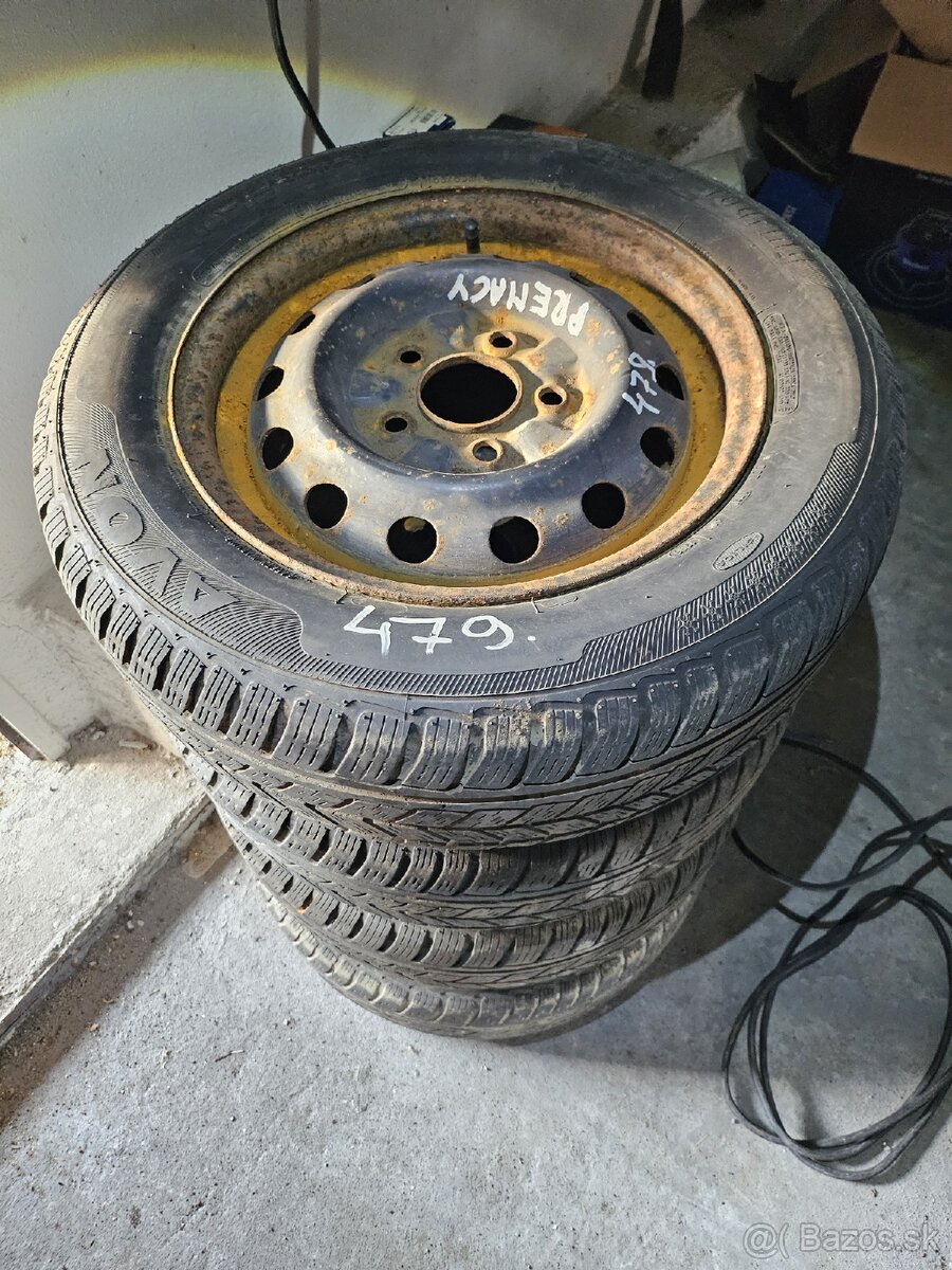 Plechové disky 5x114.3 + zimné pneu 185/65r14