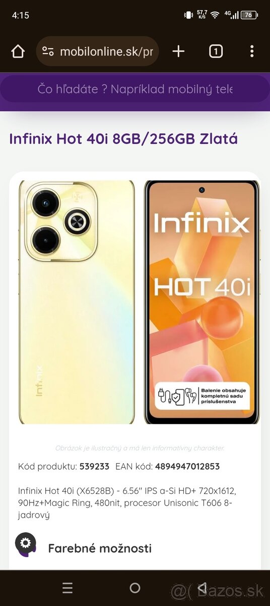 Vimenim mobyl infinix hot 40i