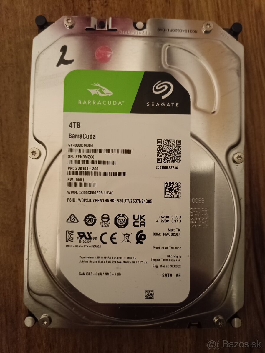 HDD disky 3,5"  4TB,...