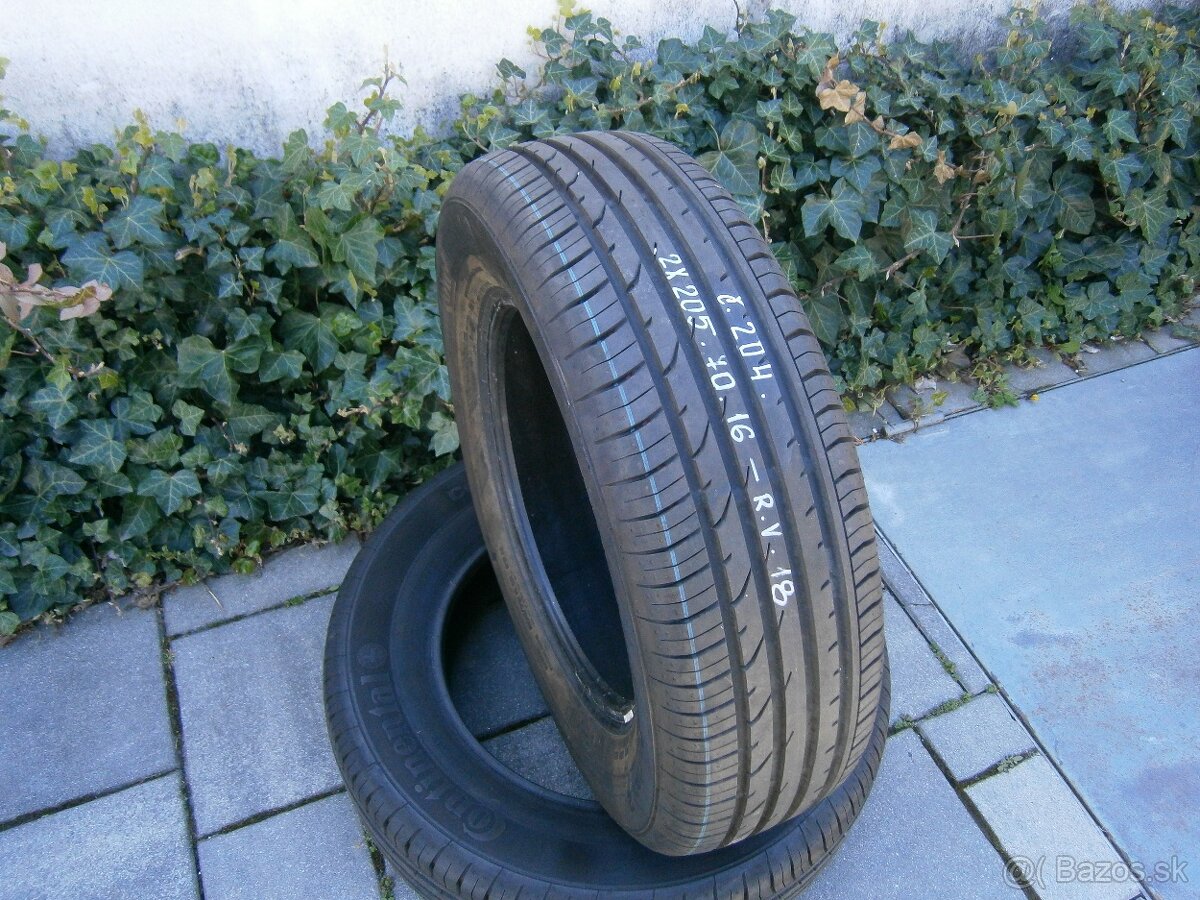 redám 2x letné ako nové pneu Continental 205/70 R16 97HXL