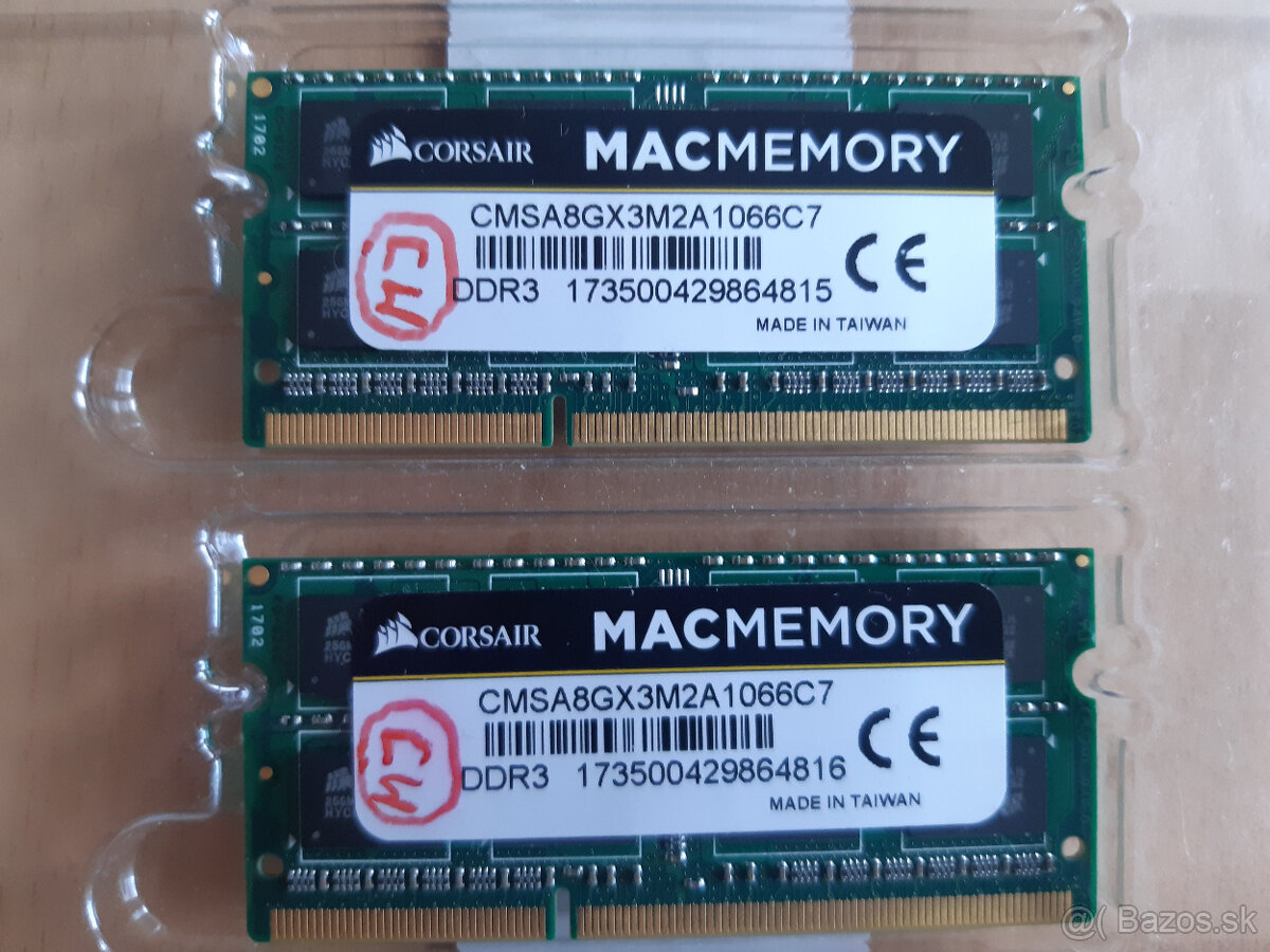 RAM 8GB(2x4GB) DDR3 SODIMM CORSAIR PC8500 APPLE MAC