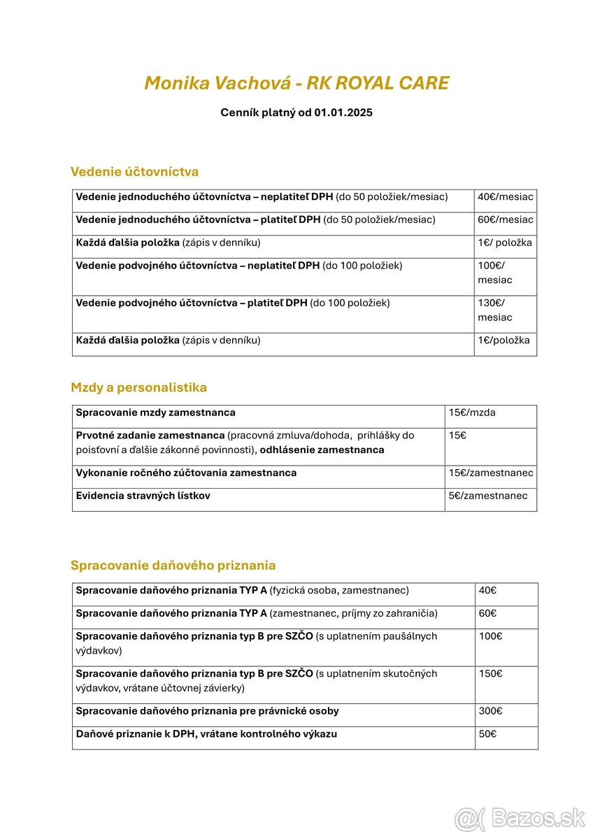 Účtovníctvo, daňové priznanie, administratíva v nemčine...