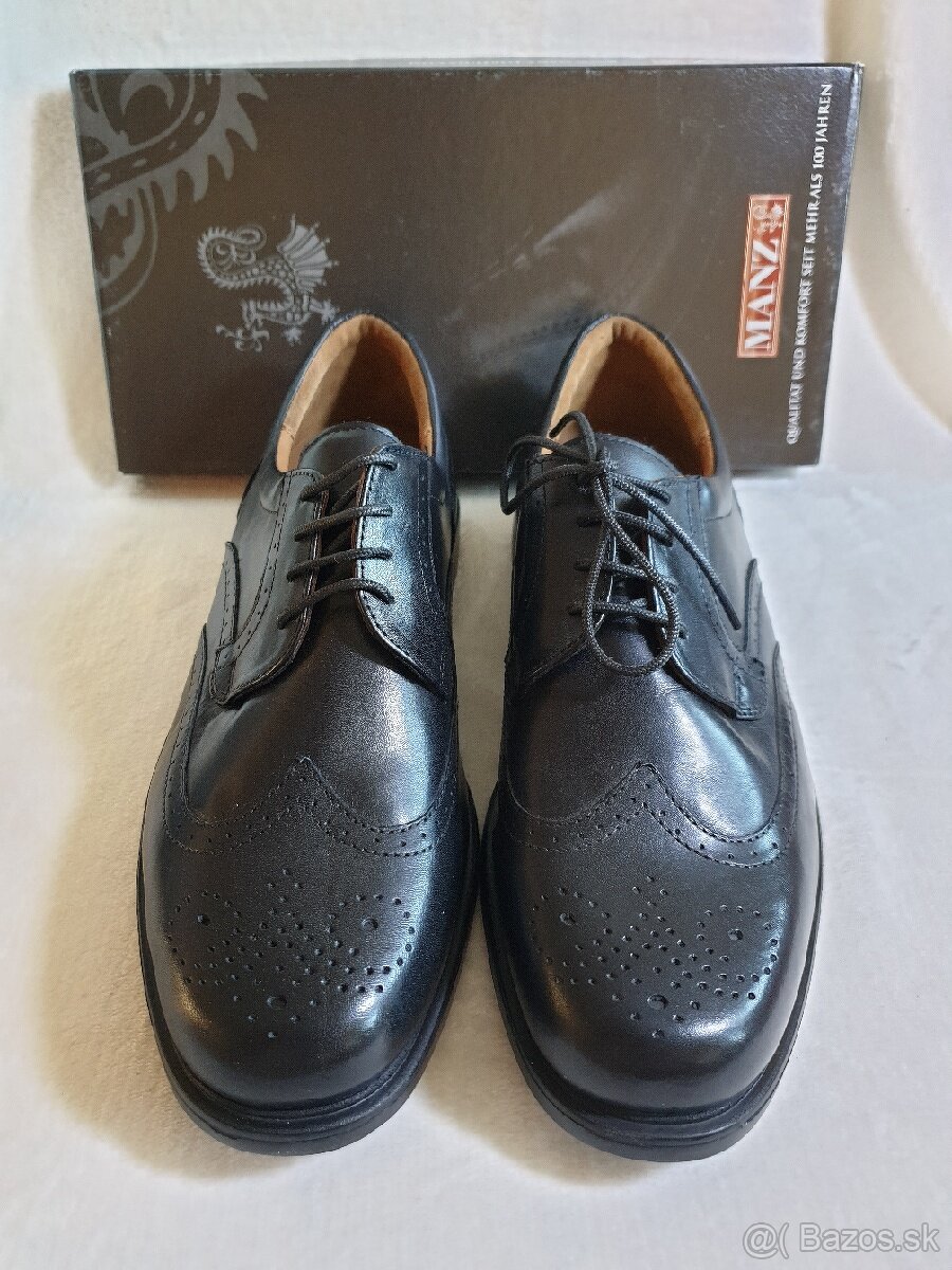 Nové pánske kožené topánky čierne