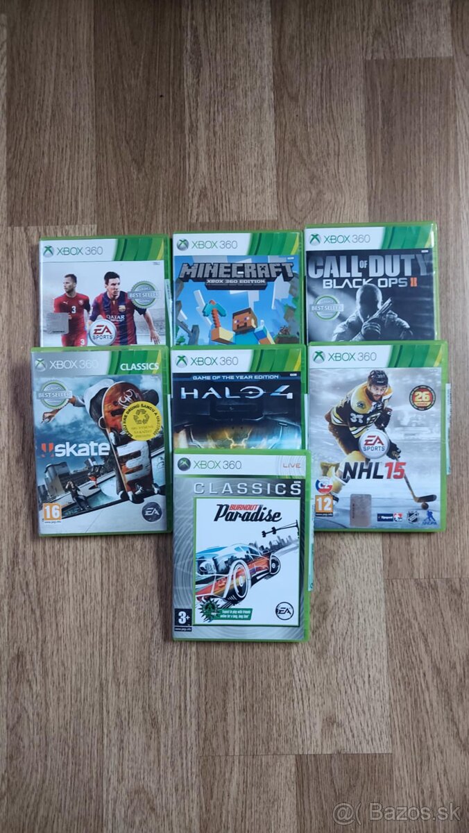 Predám Xbox 360 s 2 ovládačmi a 7 hrami -skvelá ponuka