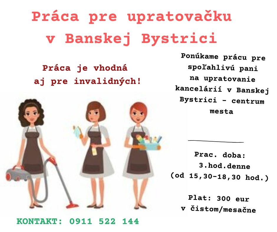 Upratovačka kancelárií v Banskej Bytsrici