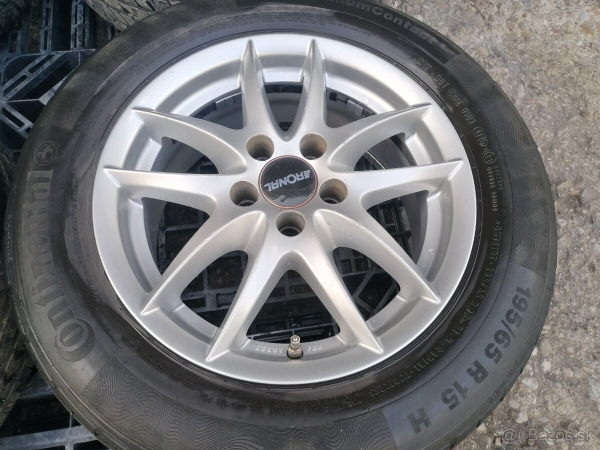 Alu Sada = 5x100 =RONAL= s pneu =195/65 R15