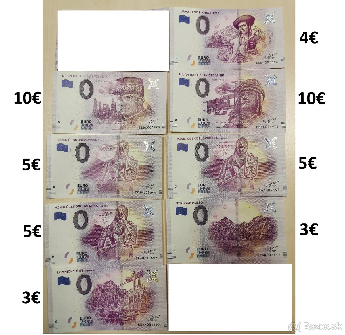 0 Eur bankovky