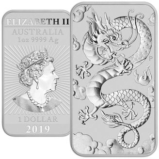 Investicne striebro 1 oz Dragon rectangular / rectangle 2019