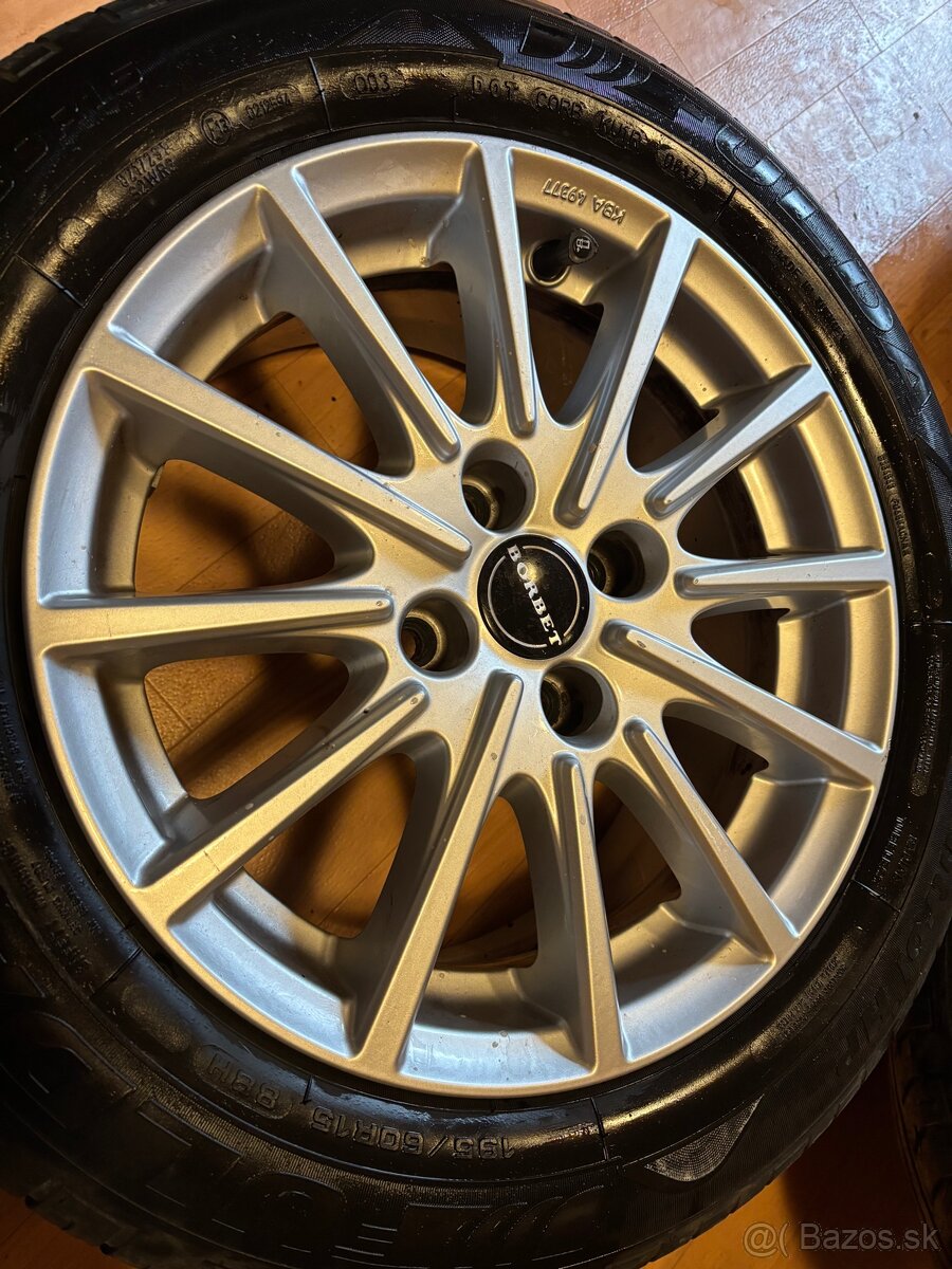 Borbet disky 15, 4x100, 6,5j, et35 honda civic 2003