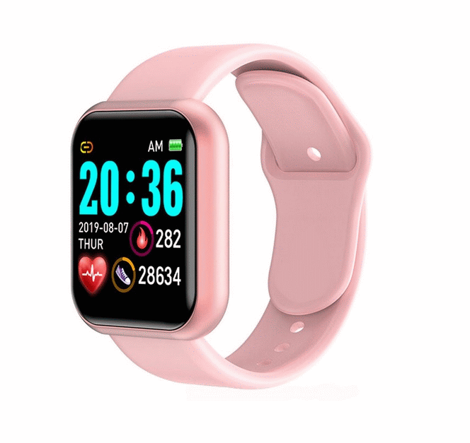 (IHNEĎ) Fitness Smart hodinky D20, ružové