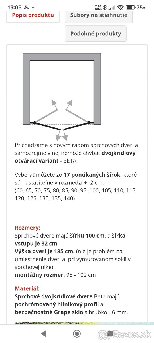 Dvere do sprchoveho kútu