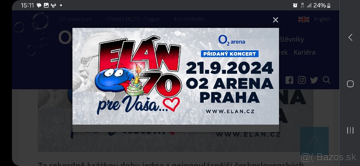 Listky o2 arena praha elan 21.9