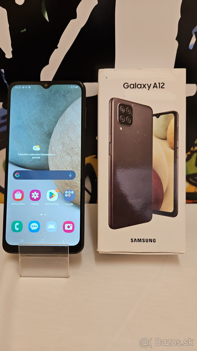 Samaung galaxy A12 ciernej farby 128gb verzia odblokovany