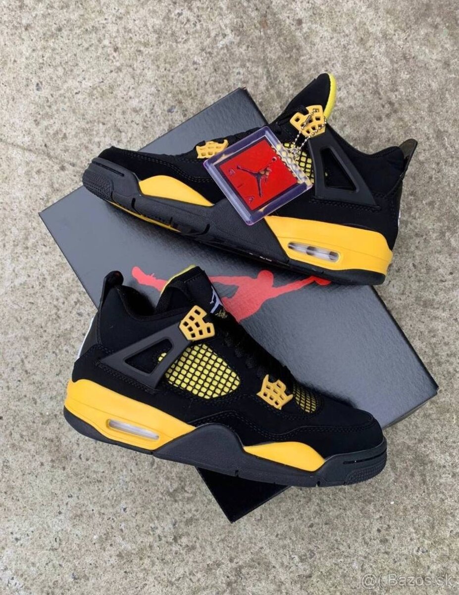 Nike Air Jordan 4 Retro Black Yellow veľkosť 40 41 42 43 44