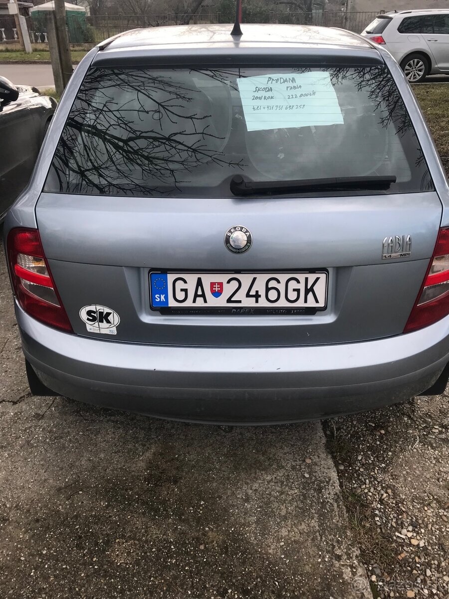 skoda fabia 1.4mpi/2001 ROK. 222 xxx TISIC