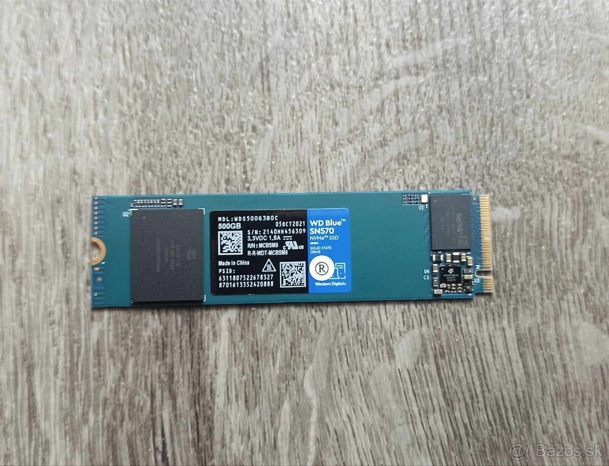 SSD WD Blue SN570 NVMe M.2 PCIe Gen3, 500GB