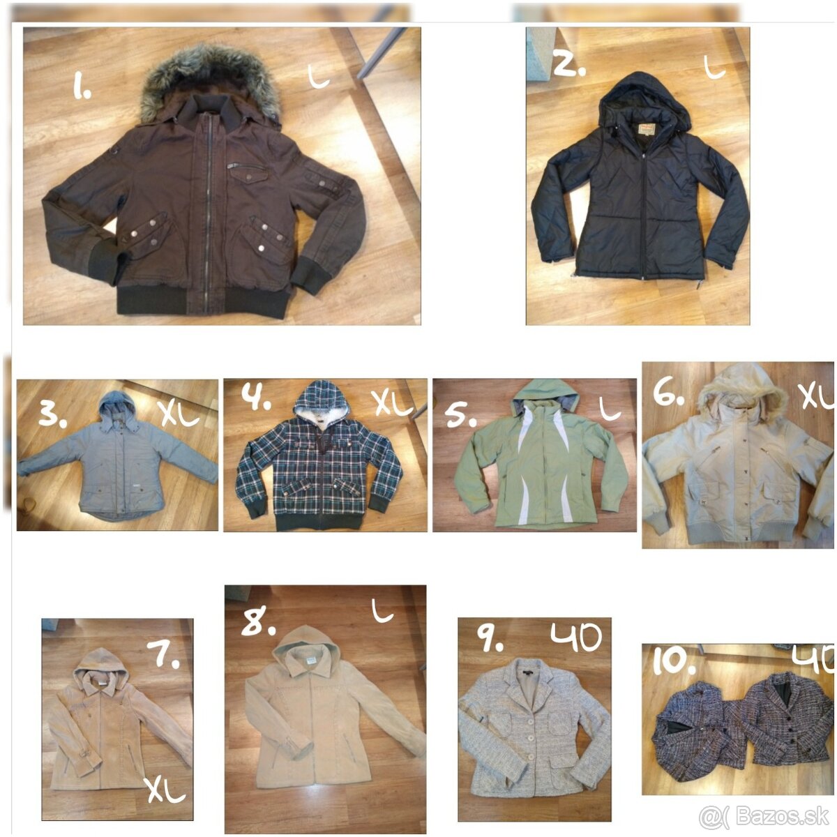 Dámske zimné bundy, kabátiky L, XL, 40