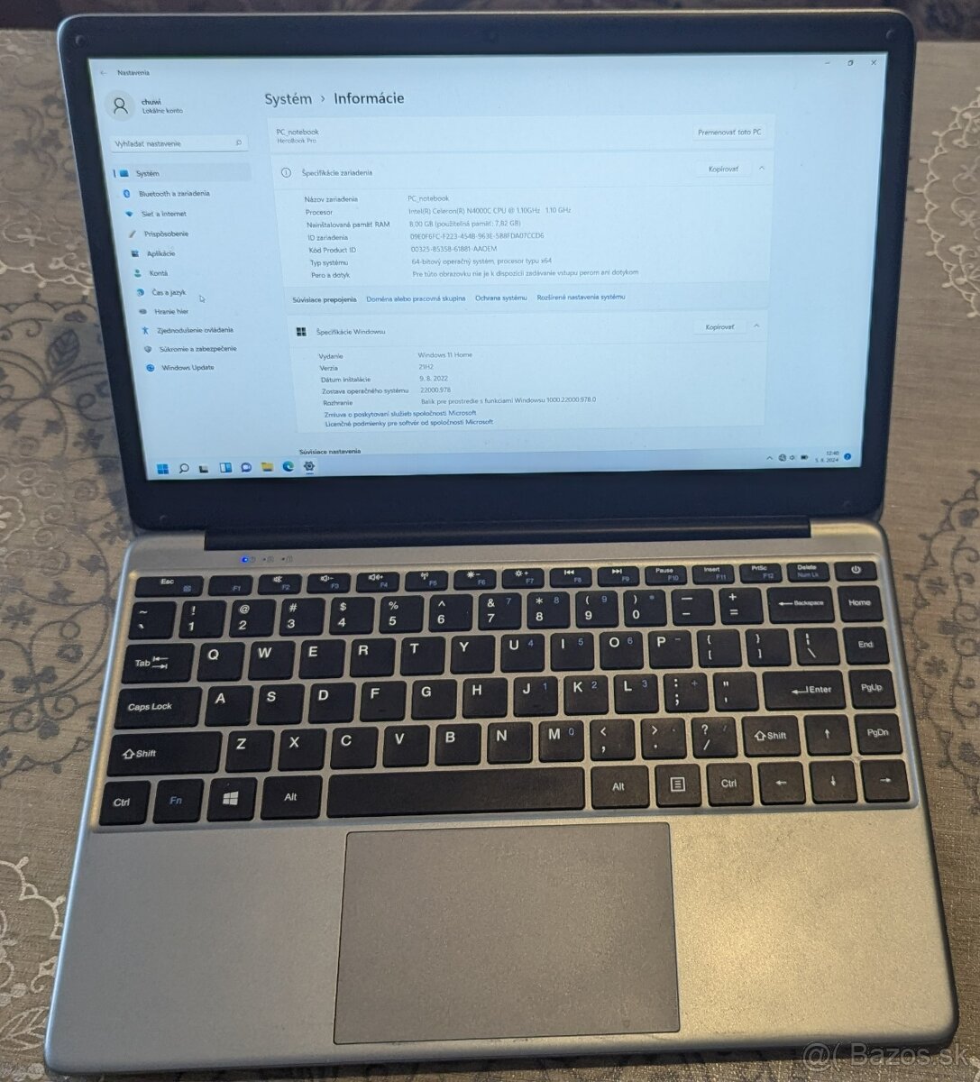 Chuwi Herobook PRO 14" IPS 8GB RAM 256 SSD