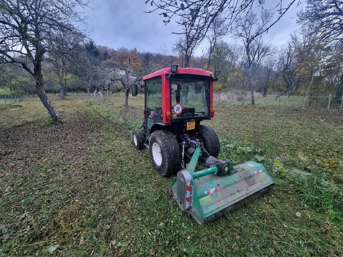 Práce s malotraktorom, kosenie, mulčovanie, oranie