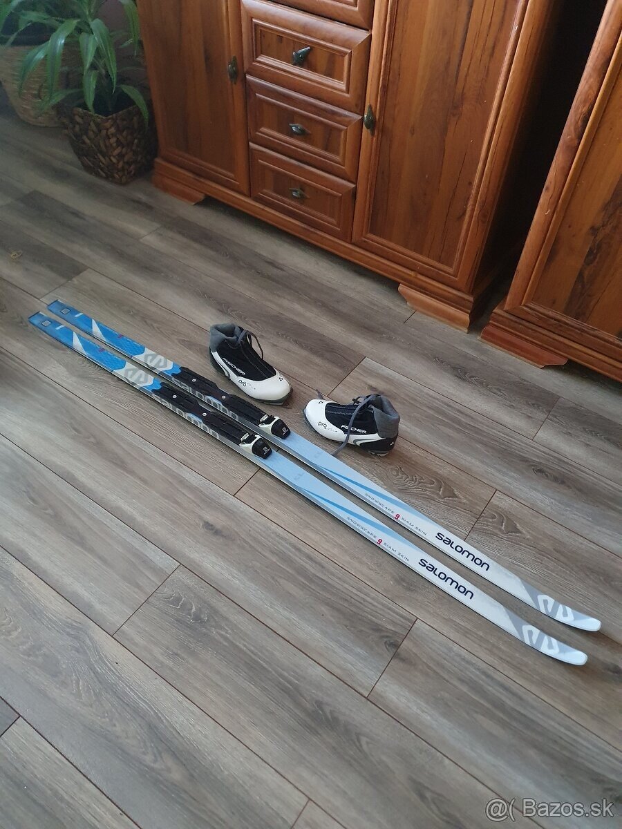 Predam bezkovy set,SALOMON,165 cm,NNN,c.37-SKIN