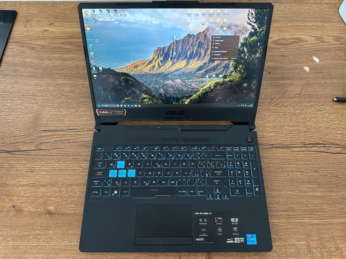 Herný notebook pc RTX3060, i5 ASUS TUF gaming f15 fx506hm