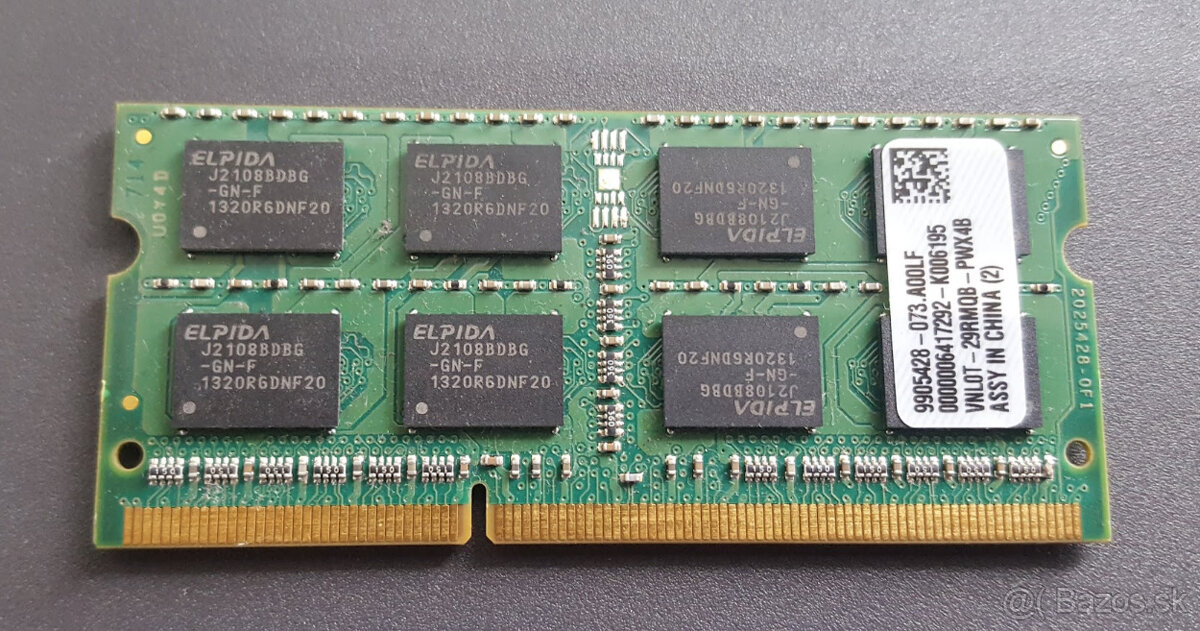 DDR3 Kingston SO-DIMM 4 GB DDR3 1333MHz