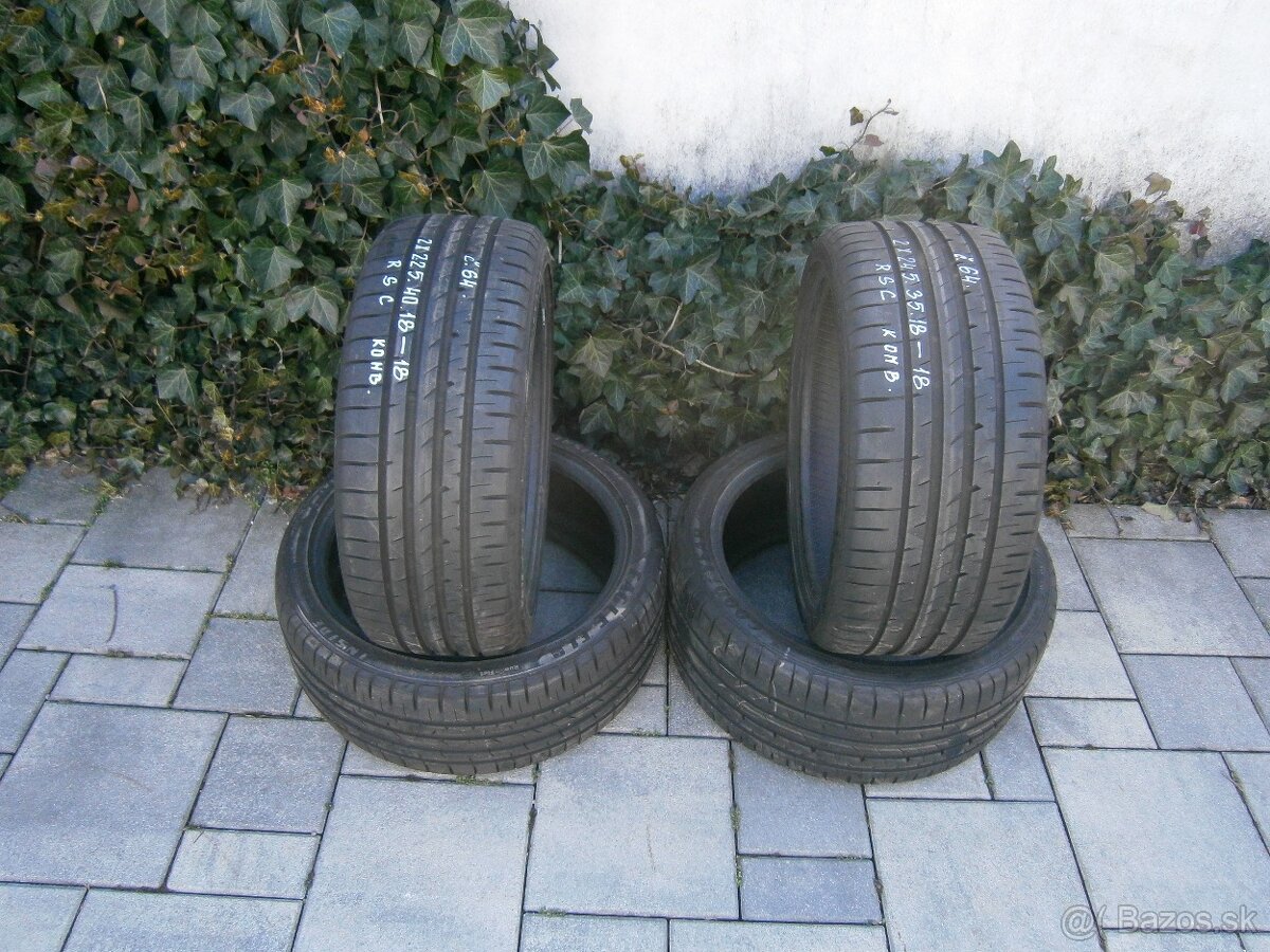 Predám 4x letné pneu Goodyear 2x 225/40 R18  a 2x 245/35 R18