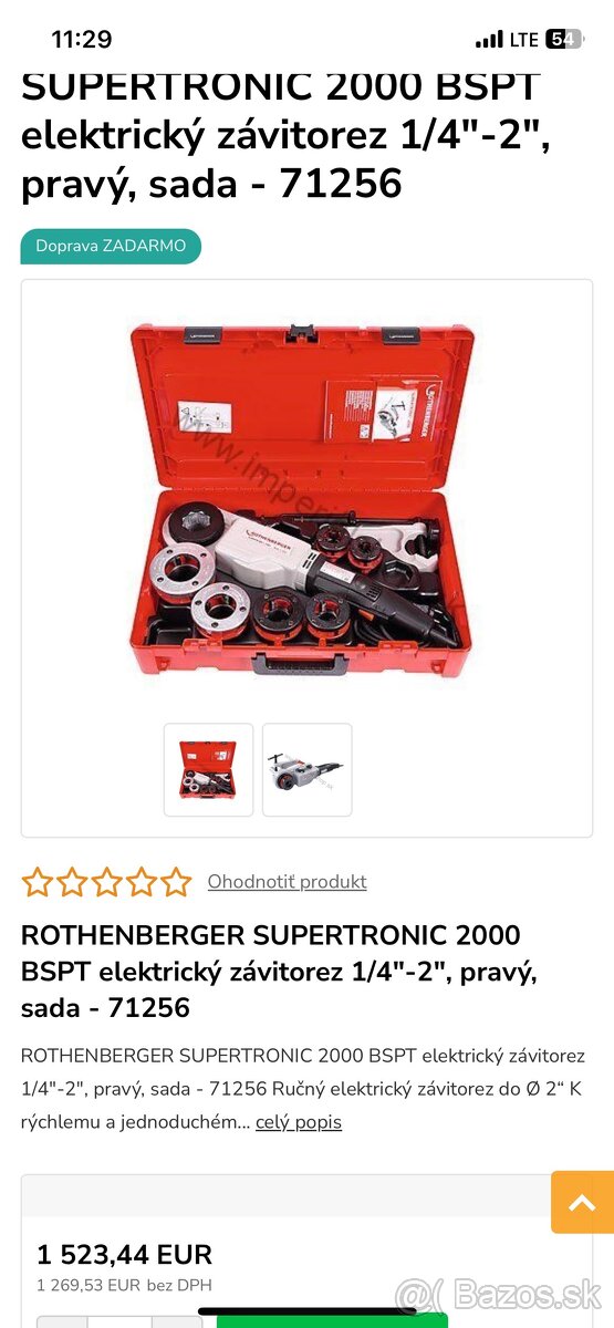 Predám závitorez rothenberger supertronic 2000