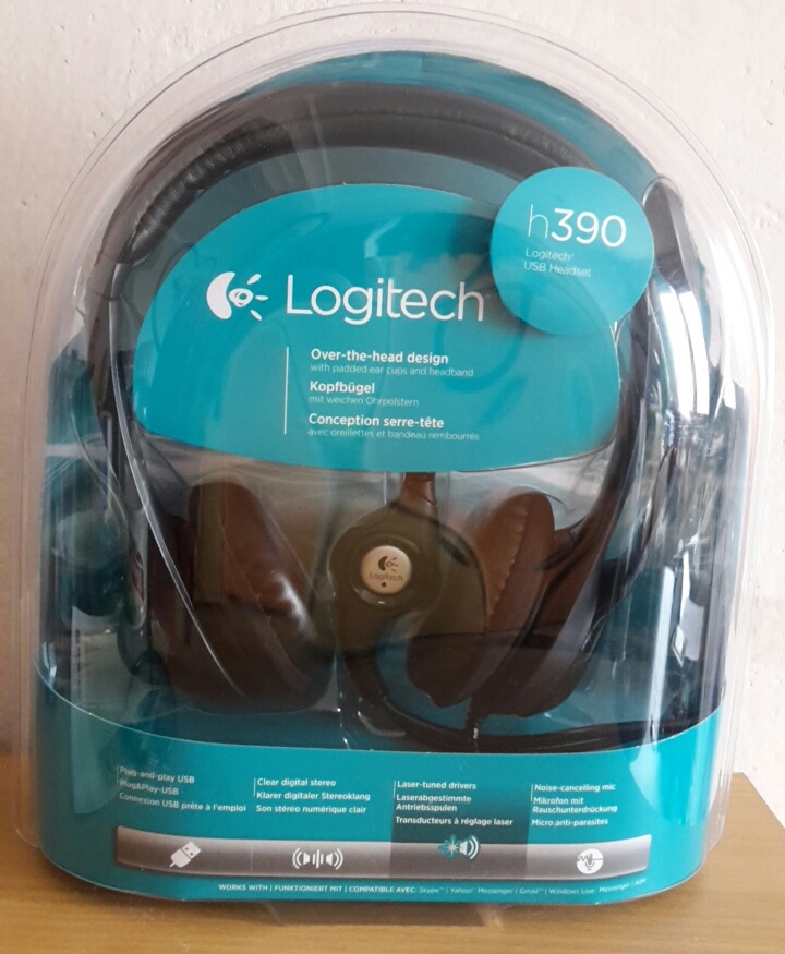 USB slúchadlá s mikrofónom Logitech h390 - nové