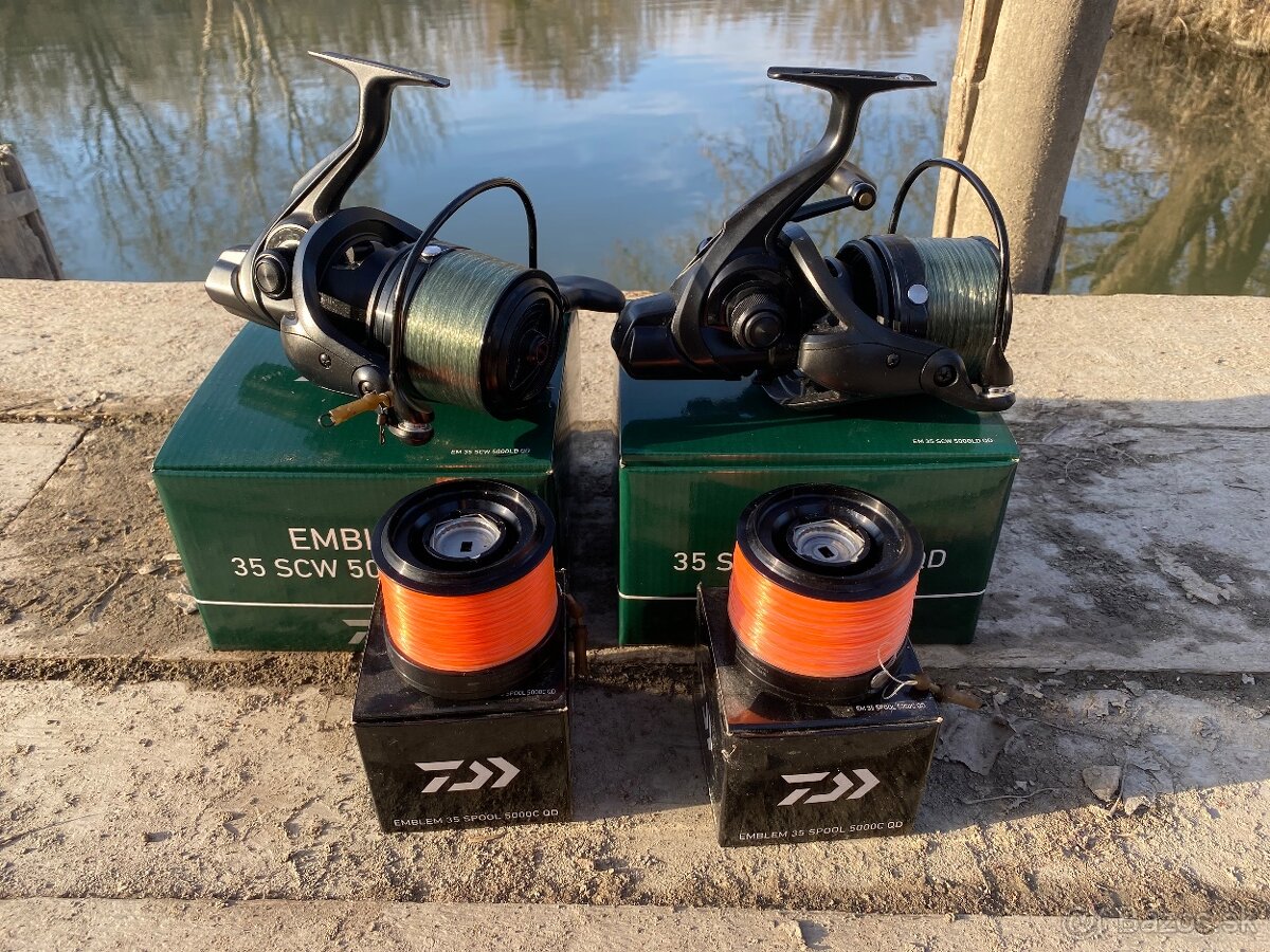 2x Daiwa Emblem 35 + QDM brzda