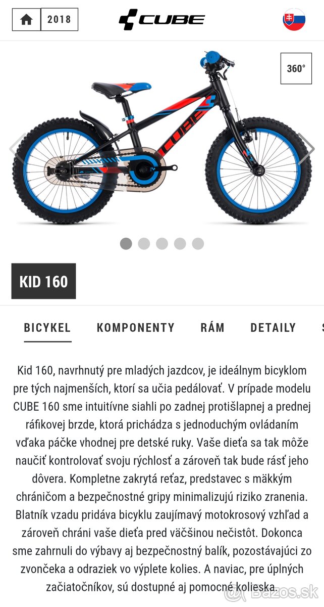 Cube Kid 160 detsky bicyklik