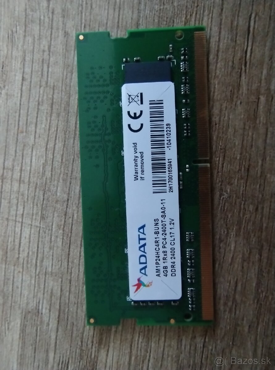 Predám ADATA DDR4 RAM 4GB, 2400MHz (PC4-2400T)