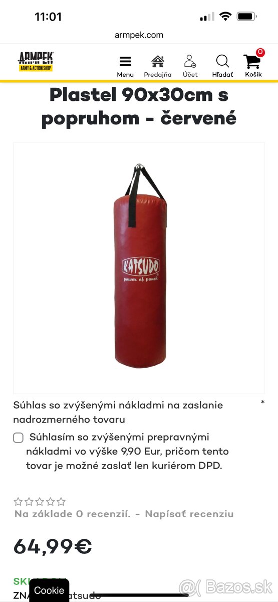 Predám nepoužívané boxovacie vrece Katsudo + rukavice Adidas