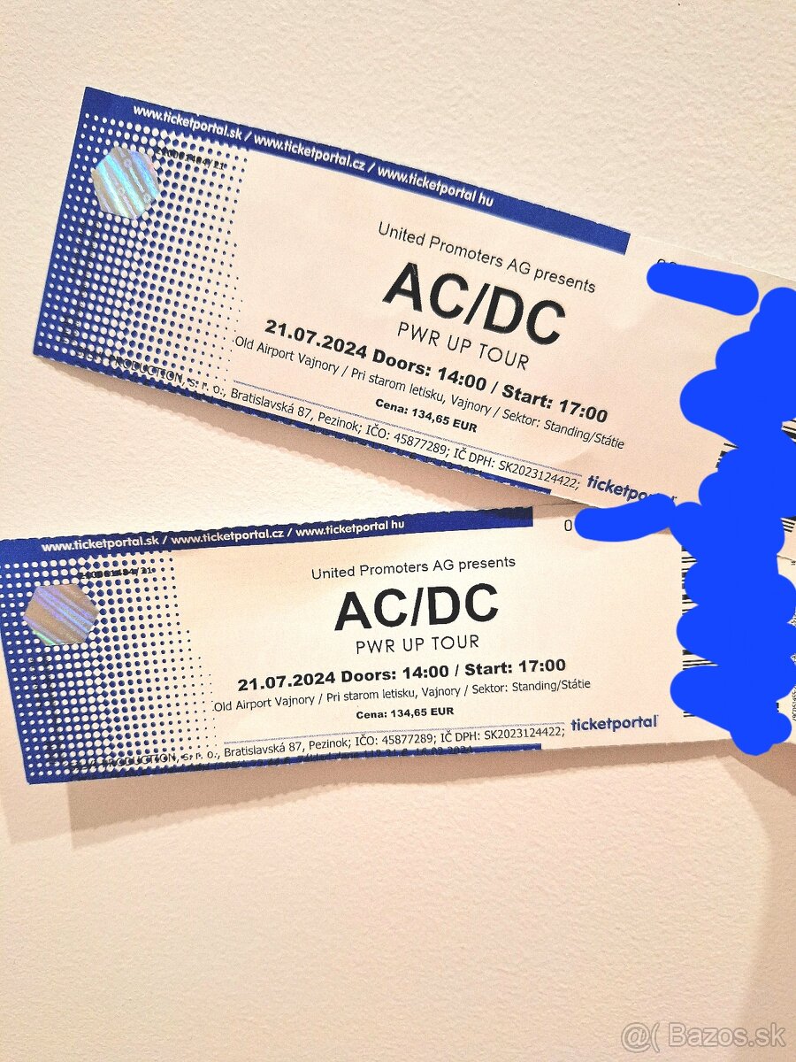 Listky AC/DC koncert 2 ks