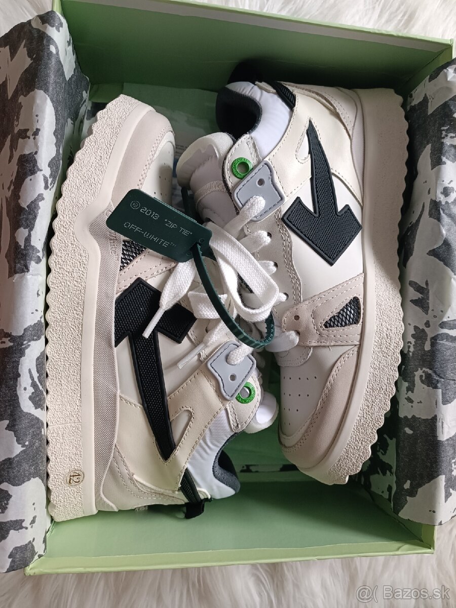 OFF-WHITE white/black sponge sneakers