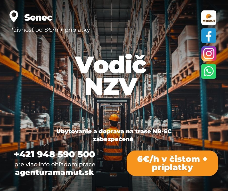 Vodič NZV v Senci + doprava + ubytko + zálohy každý piatok